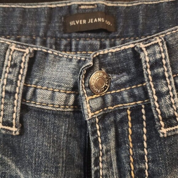 Silver Jeans Co Zac Men's Blue Relaxed Fit Straight Leg Washed Jeans Sz W33 L34 - Picture 7 of 10